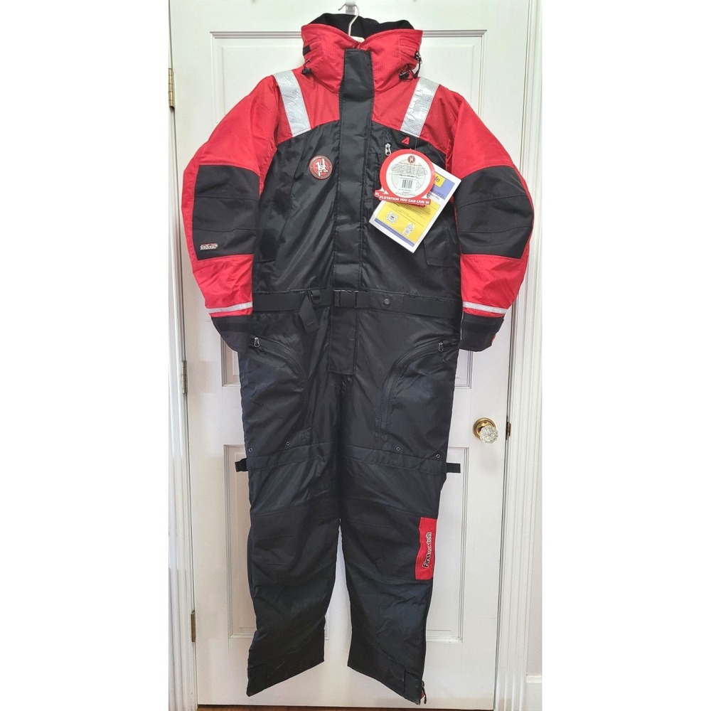 1stWatch PFD Anti-Exposure Flotation Cold Water Rescue Suit AS1100 Red/Black - L